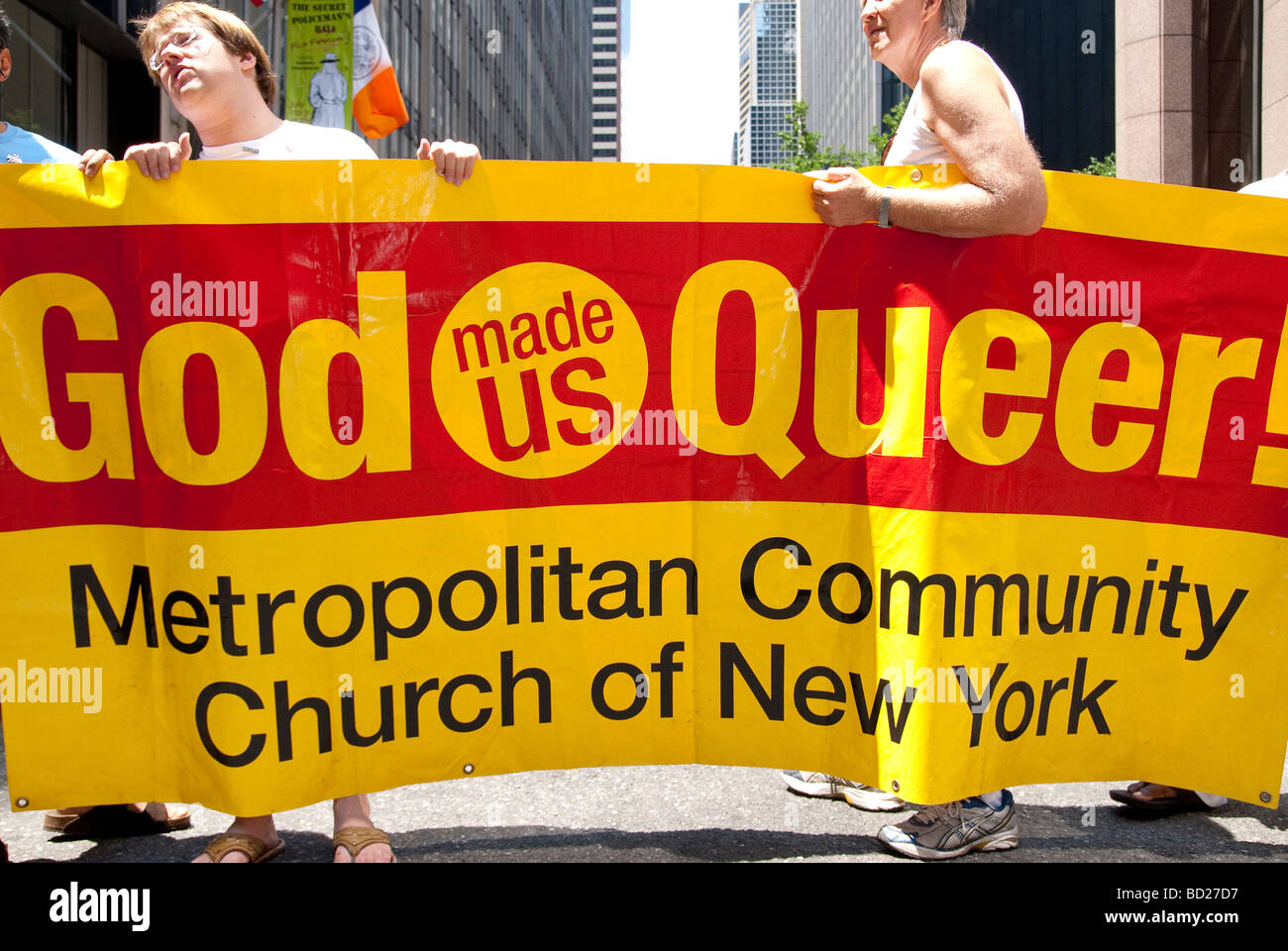 Annual Gay Pride march or parade held in New York City Stock Photo