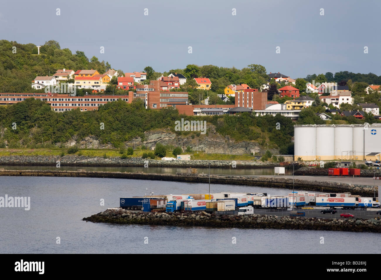 Docks in the Brattora District Trondheim City Nord Trondelag Region Norway Scandinavia Stock Photo