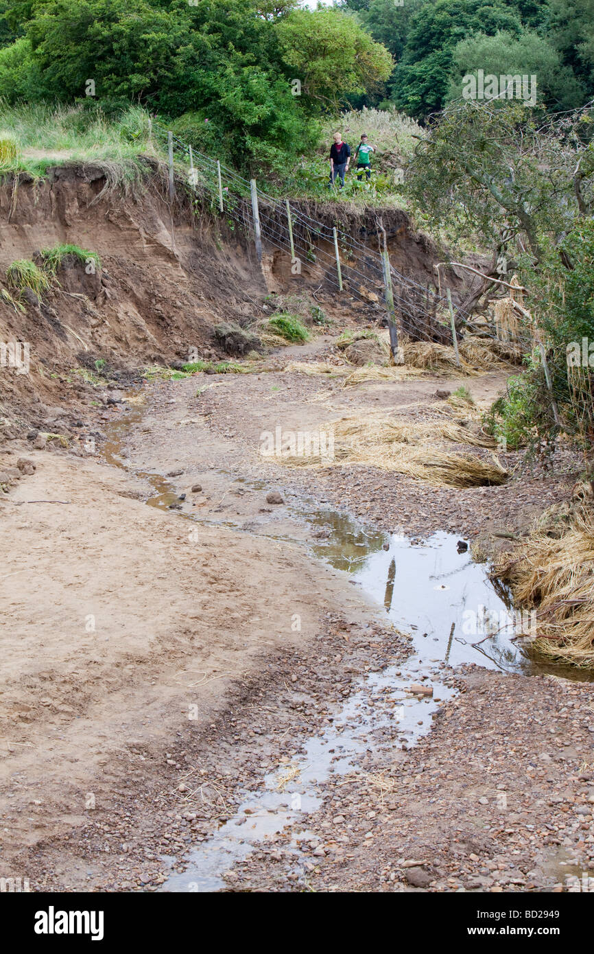 The Durham Canyon caused by flooding that washed away thousands of tons