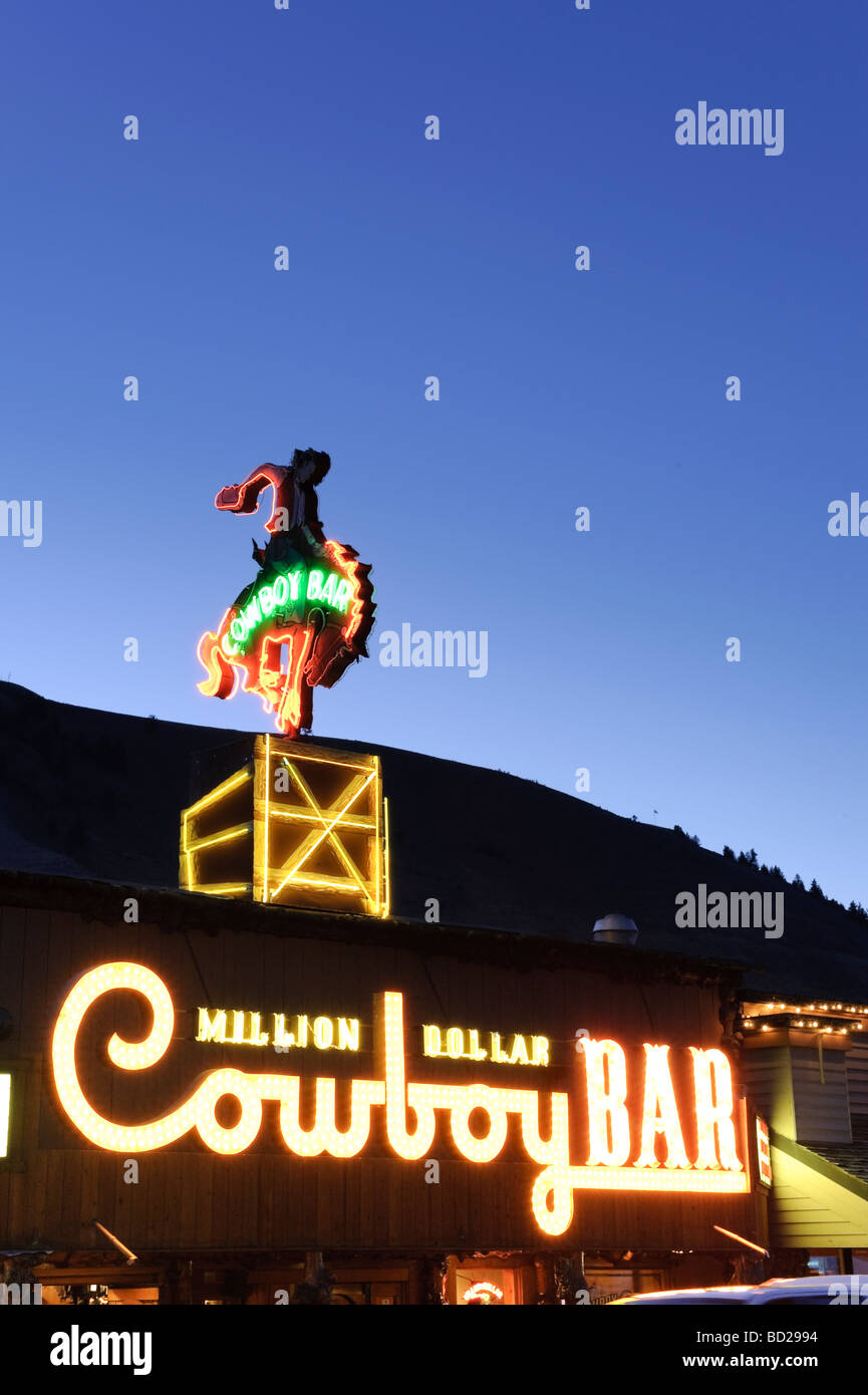 Historic Cowboy Bar Town Square Jackson Hole Wyoming USA Stock Photo Alamy