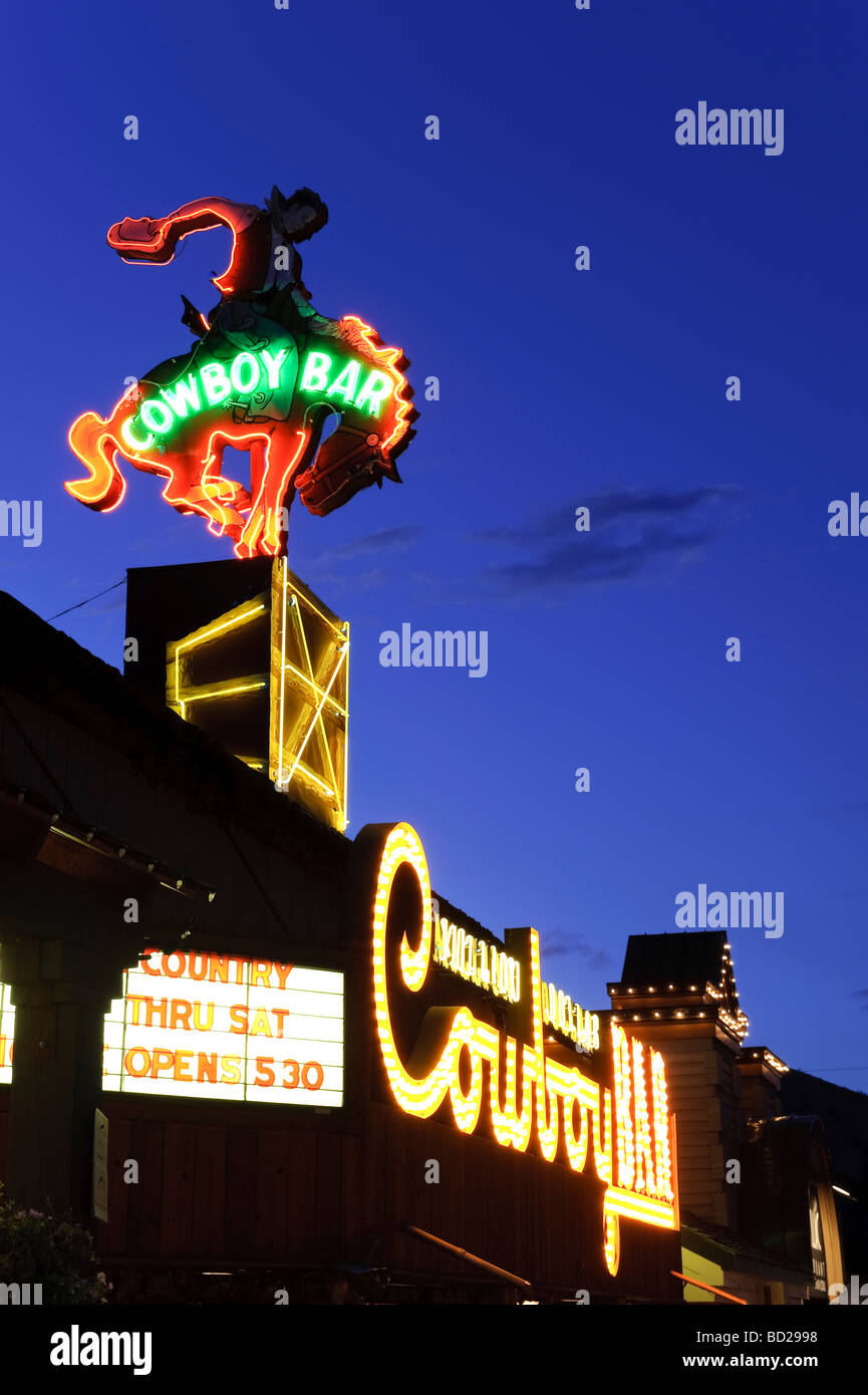 Historic Cowboy Bar Town Square Jackson Hole Wyoming USA Stock Photo