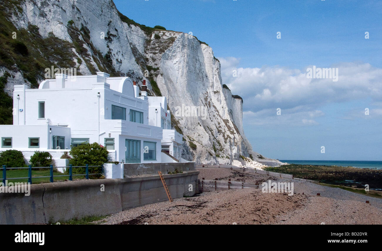 Villa on the beach at St Margarets Bay Dover Kent Stock Photo