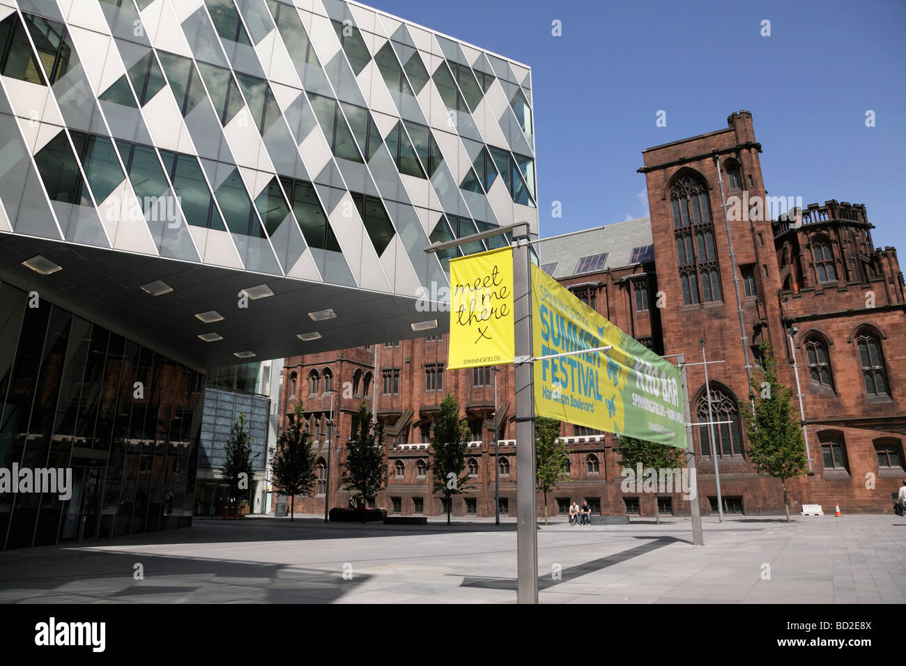 modern architecture of the spinningfields mixed use commercial and residential development on deansgate manchester uk Stock Photo