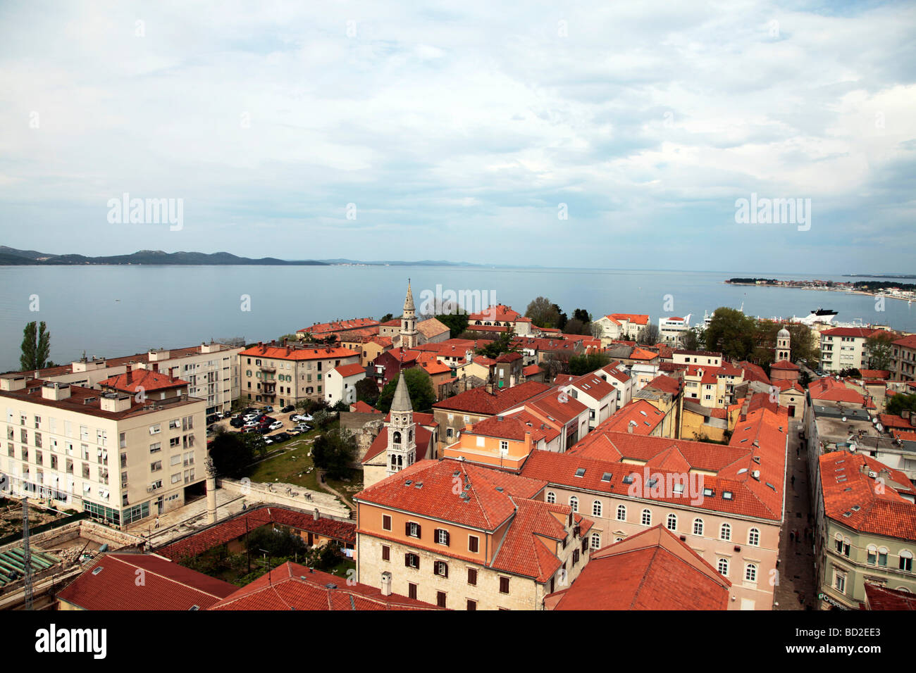 View from St. Anastasia Cathedral bell tower at Zadar Croatia Stock Photo
