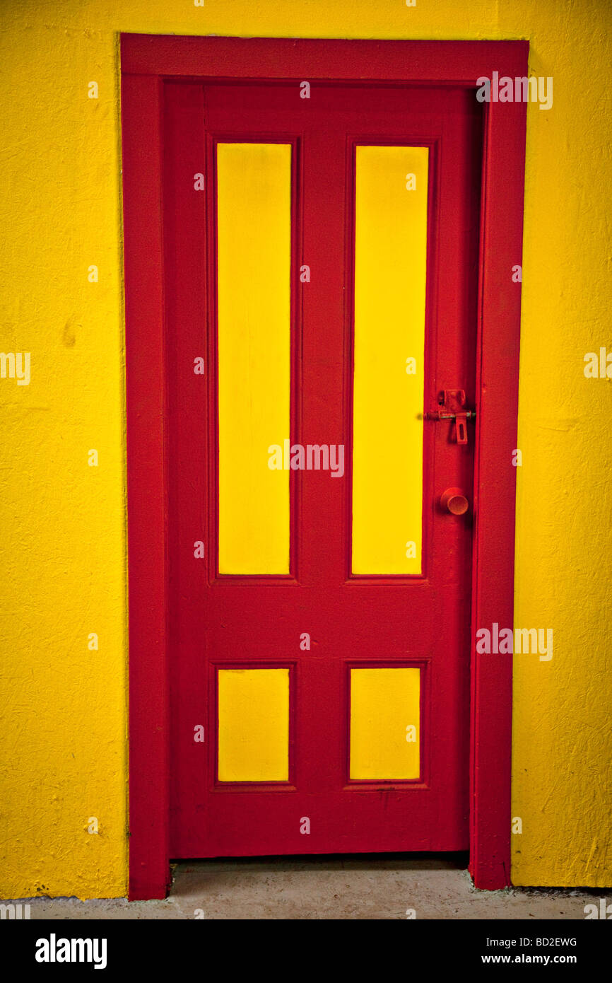 Red and yellow door Stock Photo