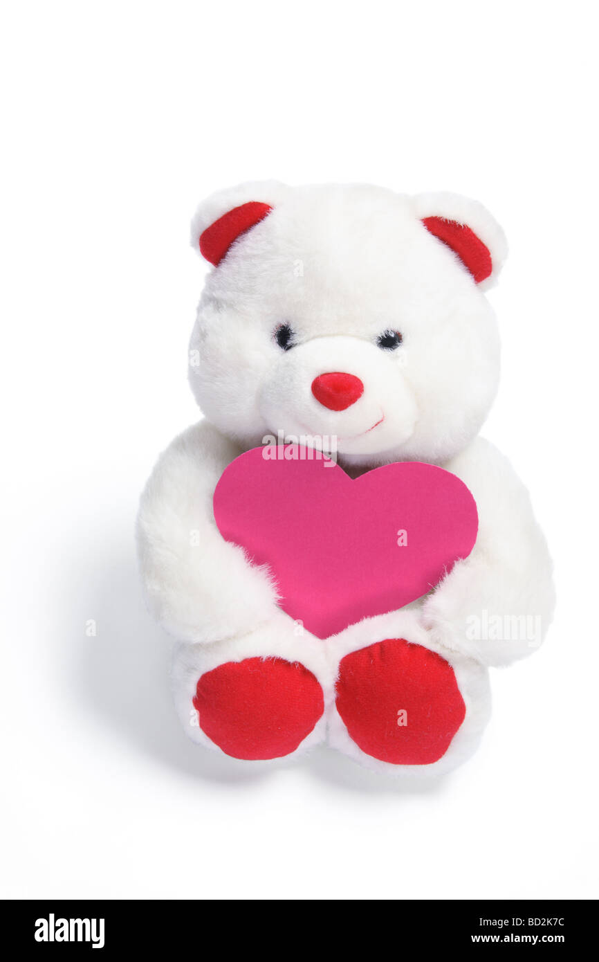 Teddy Bear with Love Heart Stock Photo Alamy