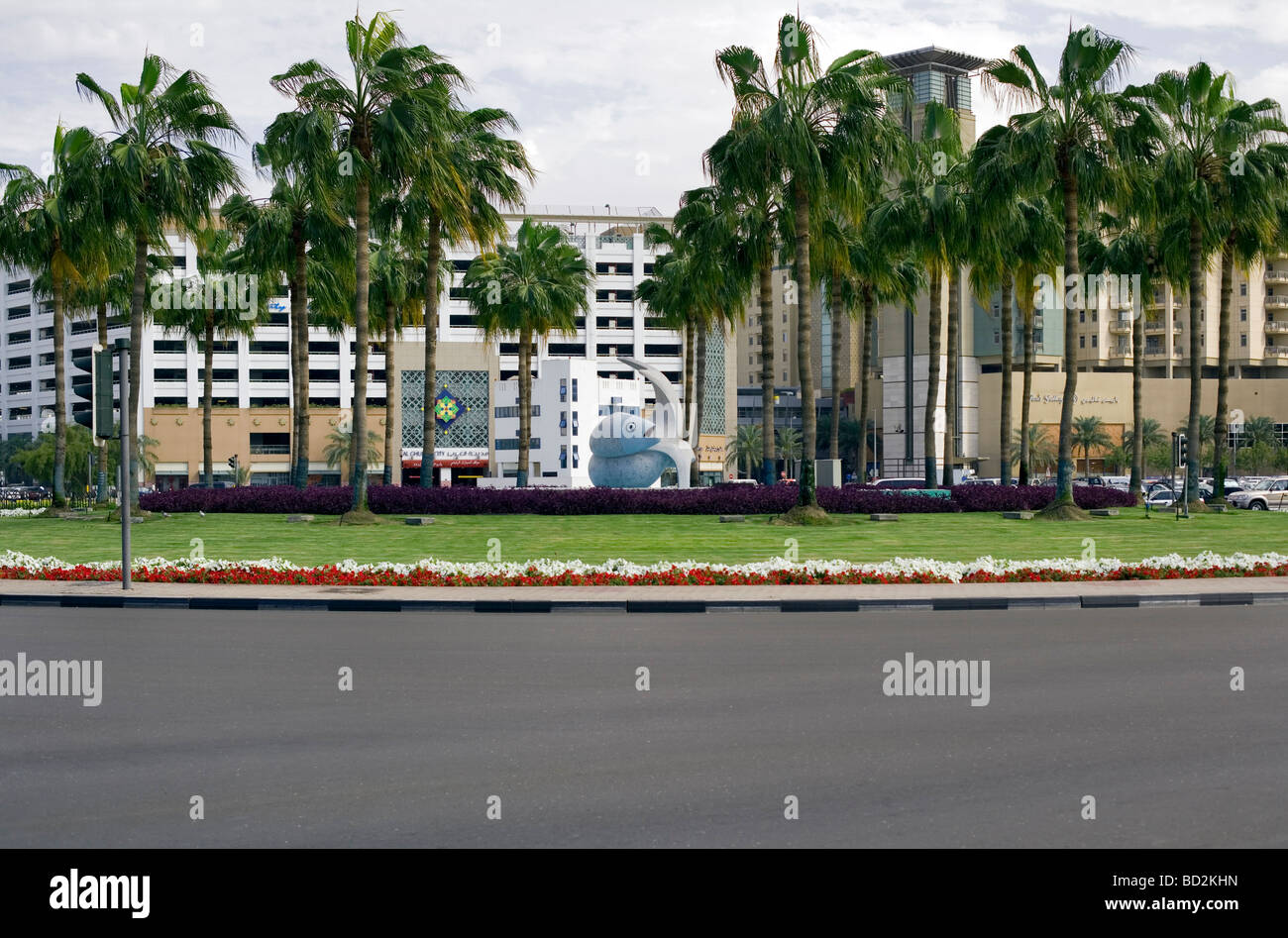The Fish Roundabout, Sculpture detail. Dubai, UAE, Daytime Stock Photo