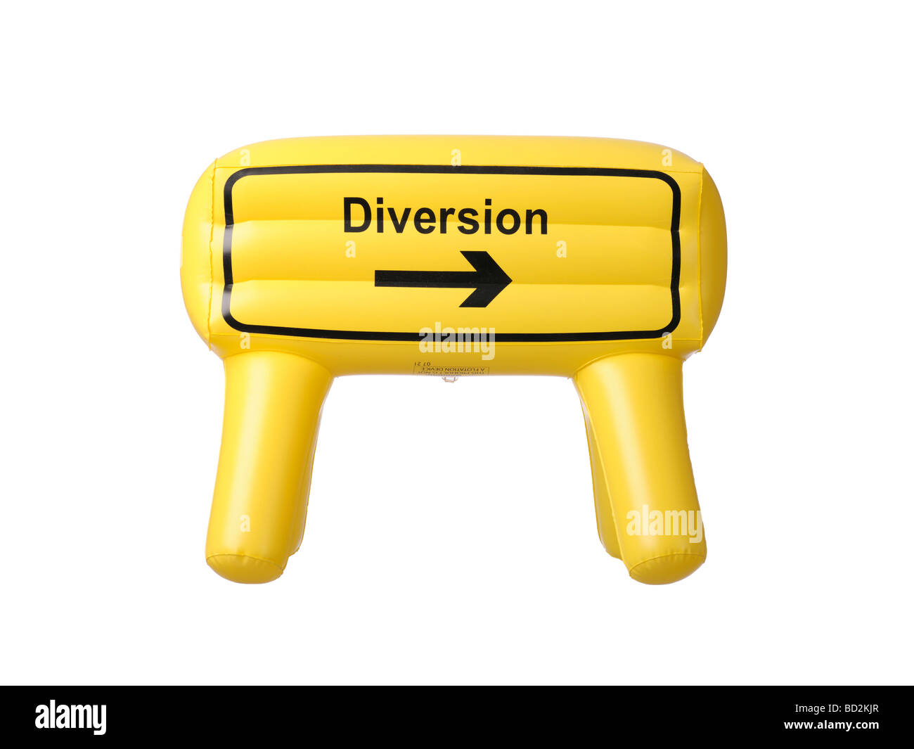 Inflatable diversion sign Stock Photo