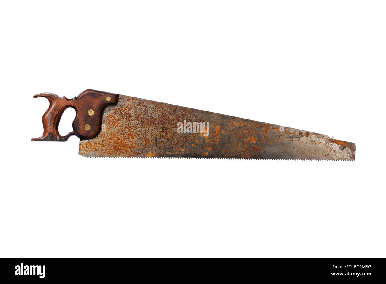 Rusted hand saw Stock Photo