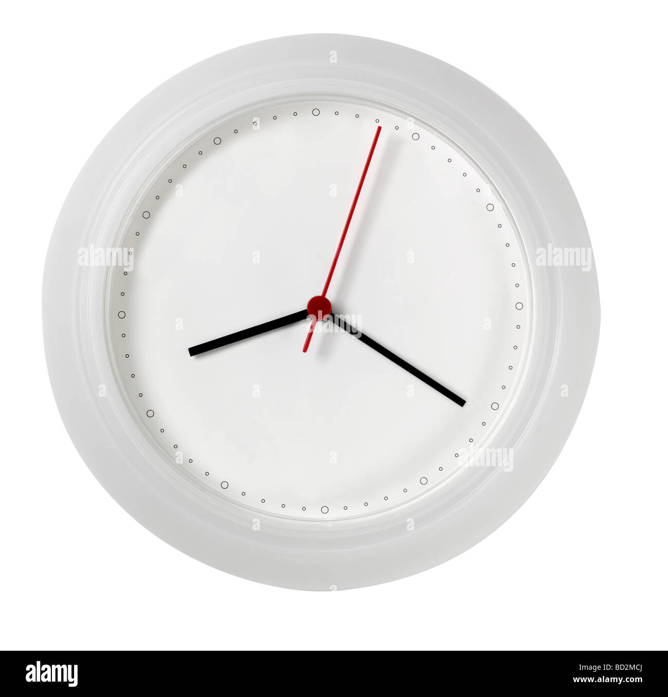 White Wall clock with no numbers blank face Stock Photo