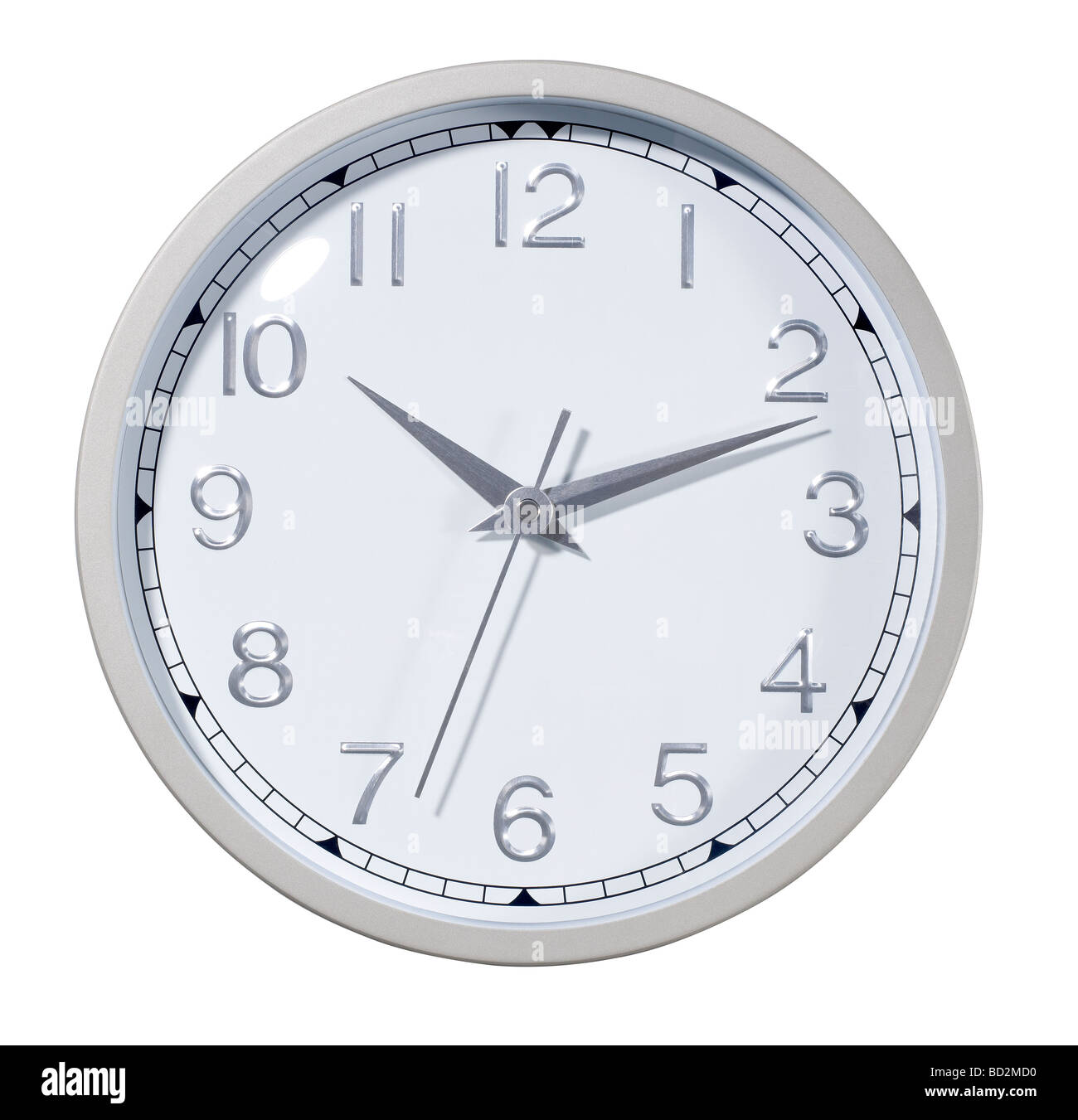 Silver wall clocks Clock Stock Photo