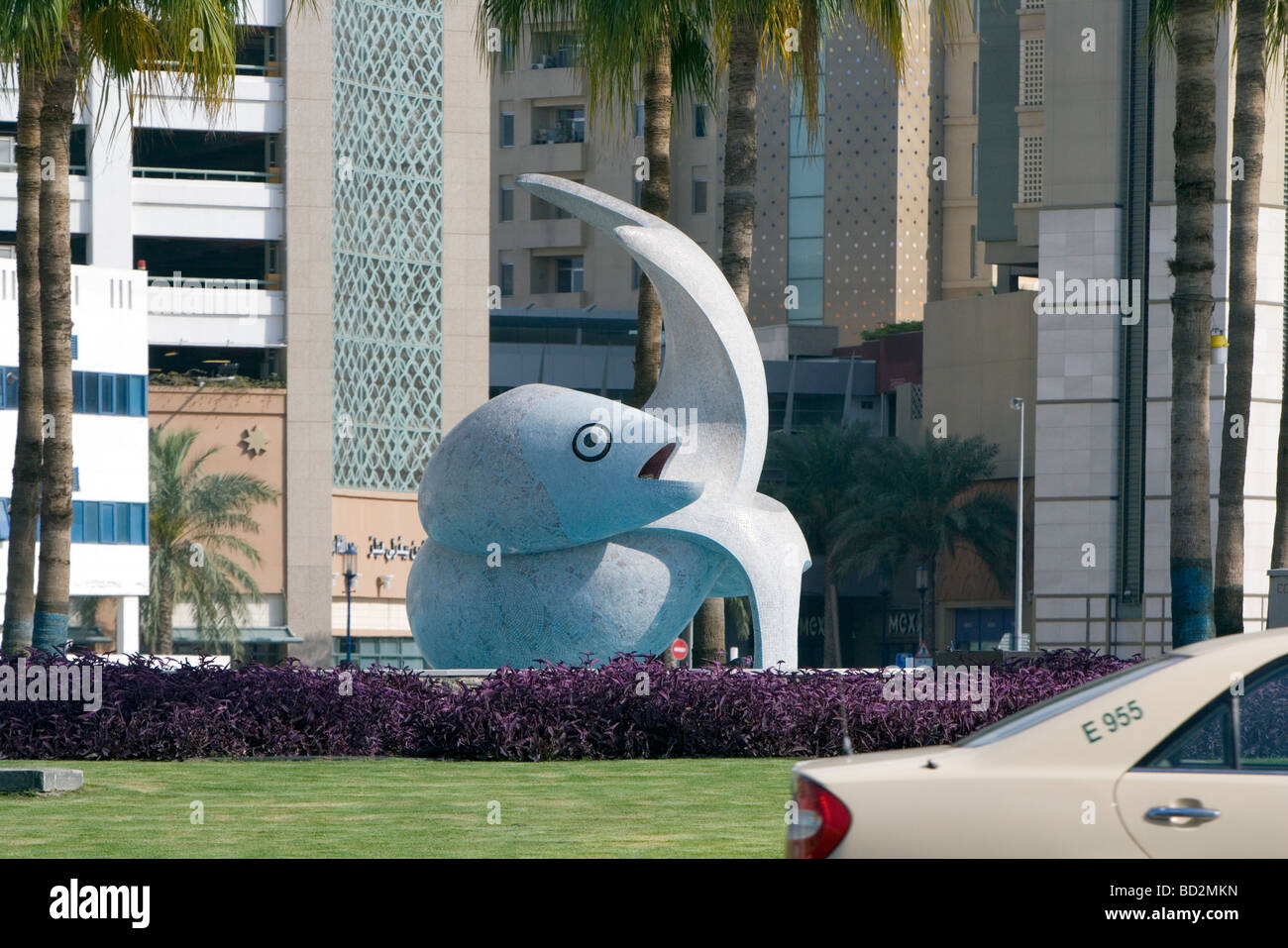 The Fish Roundabout, Sculpture detail. Dubai, UAE, Daytime Stock Photo