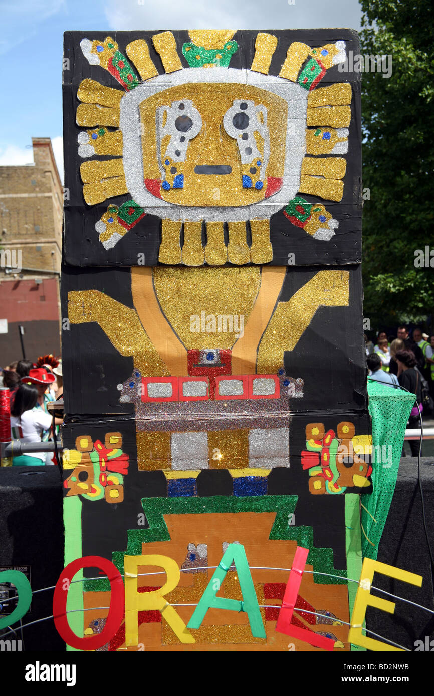 Mural on a float at the Carnaval Del Pueblo London Stock Photo