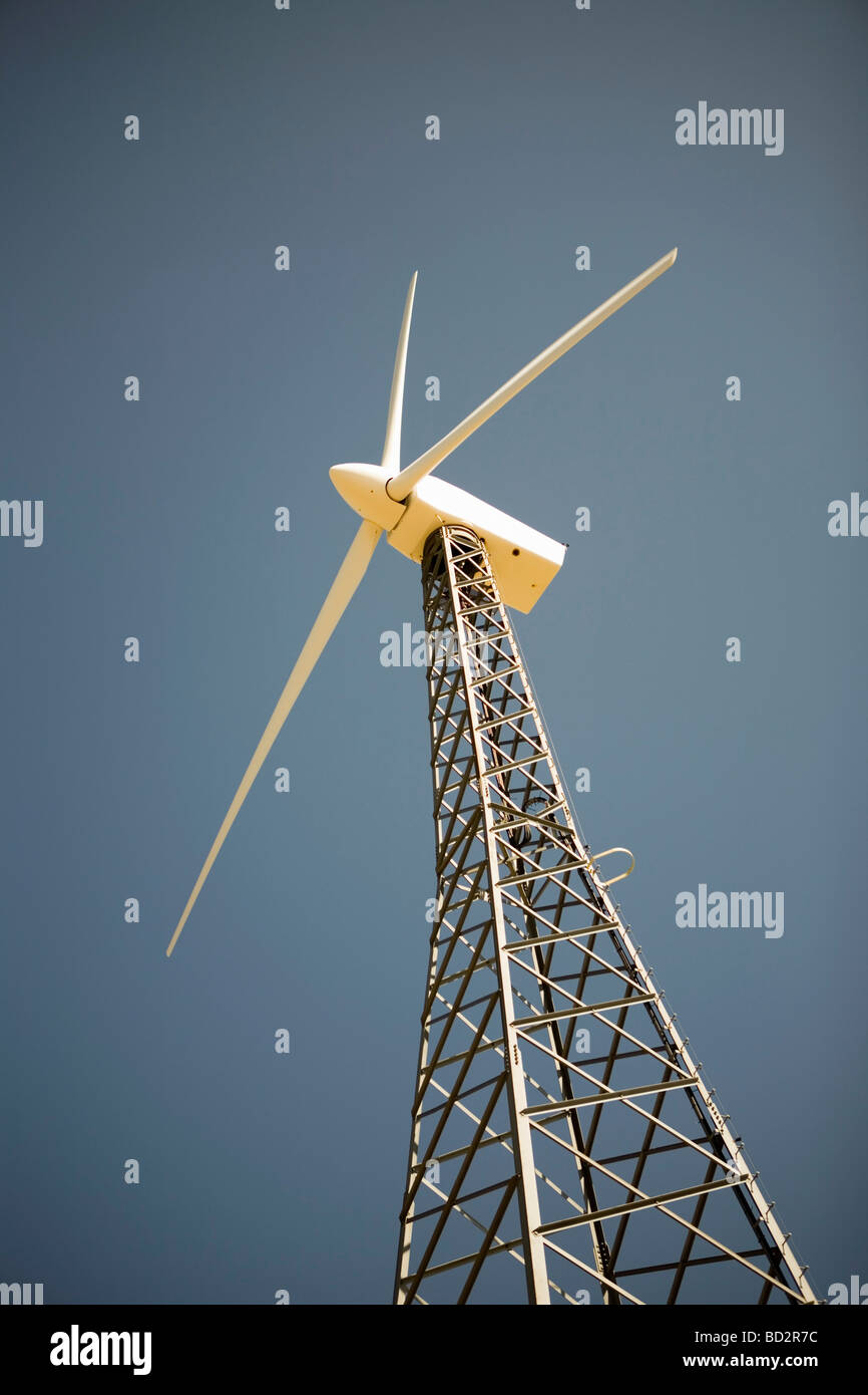 Wind turbine generating electricity Stock Photo