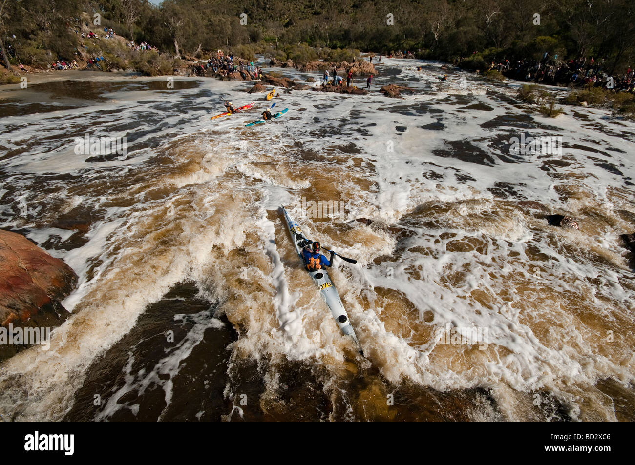 Shooting the rapids at the Avon Descent, Australia's premier white