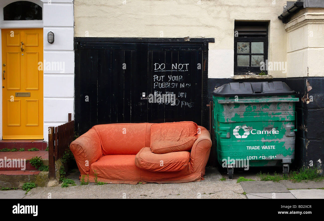 Fly tipping in Camden North London UK Stock Photo