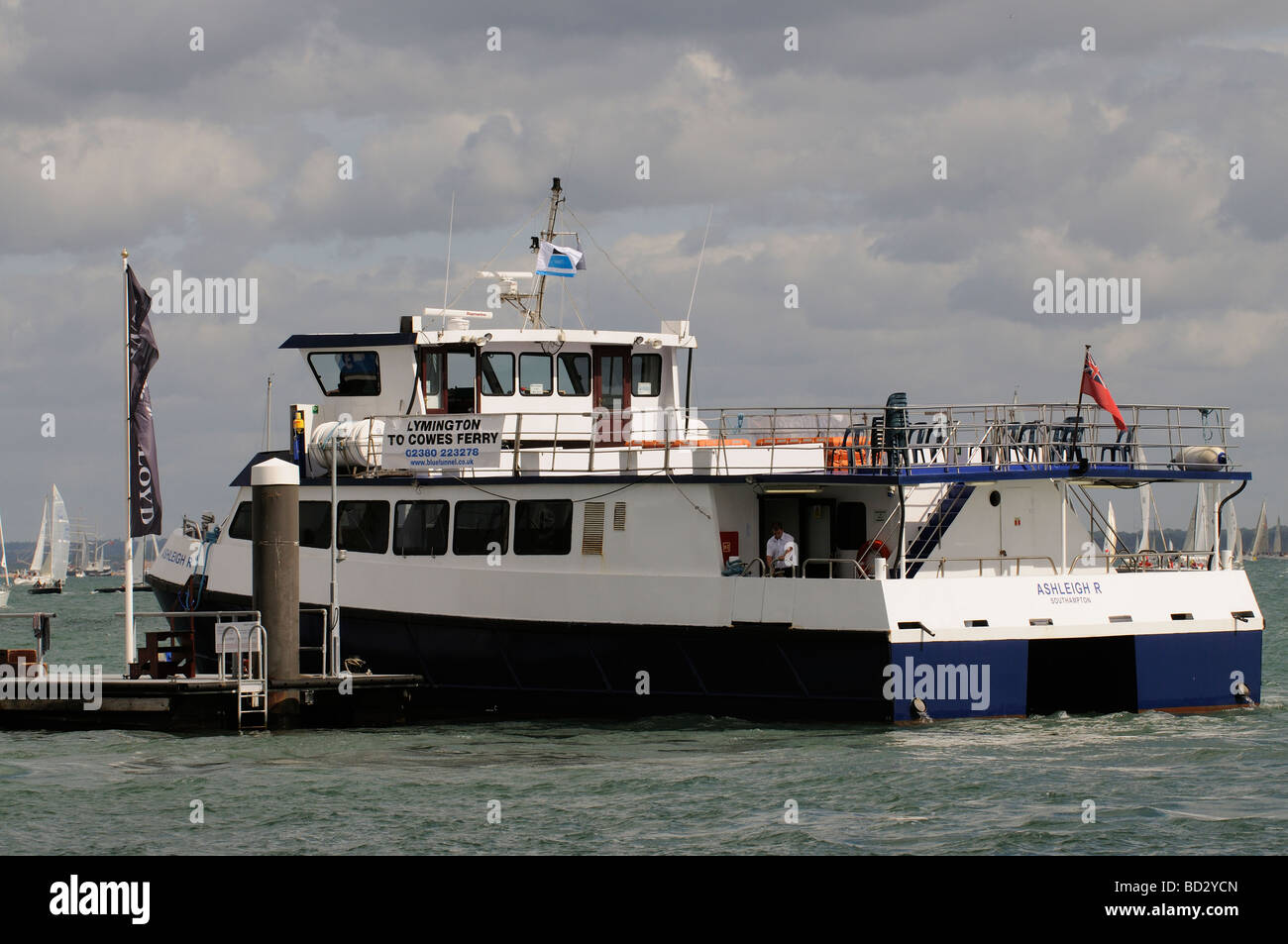 Cowes week regatta 2009 general view of ferry boats on Trinity Landing Cowes Isle of Wight England UK Stock Photo