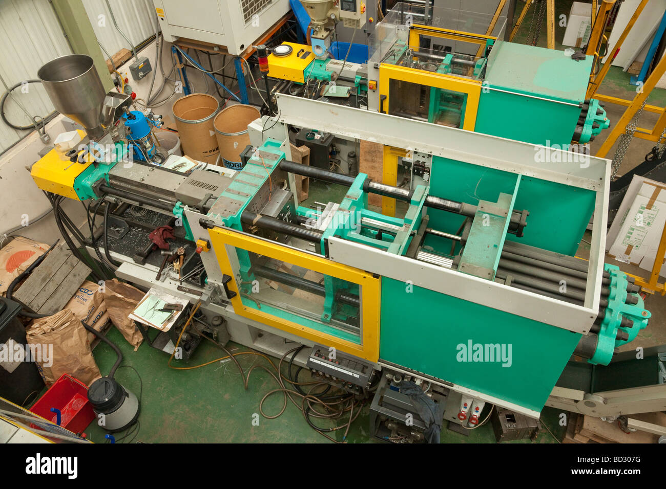 injection moulding machine for manufacture of plastic parts Stock Photo