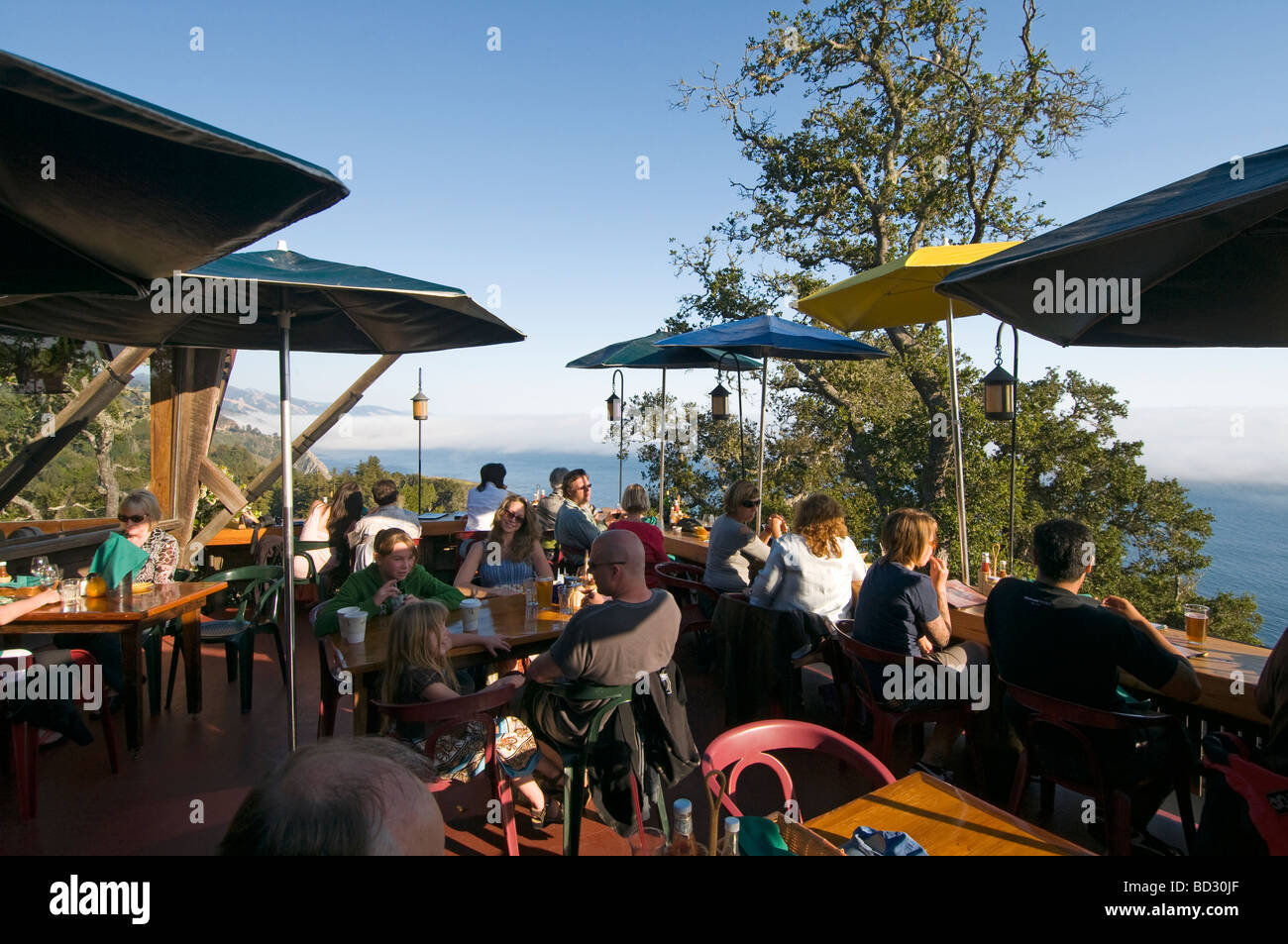 Nepenthe restaurant overlooking  Big Sur California coast Stock Photo