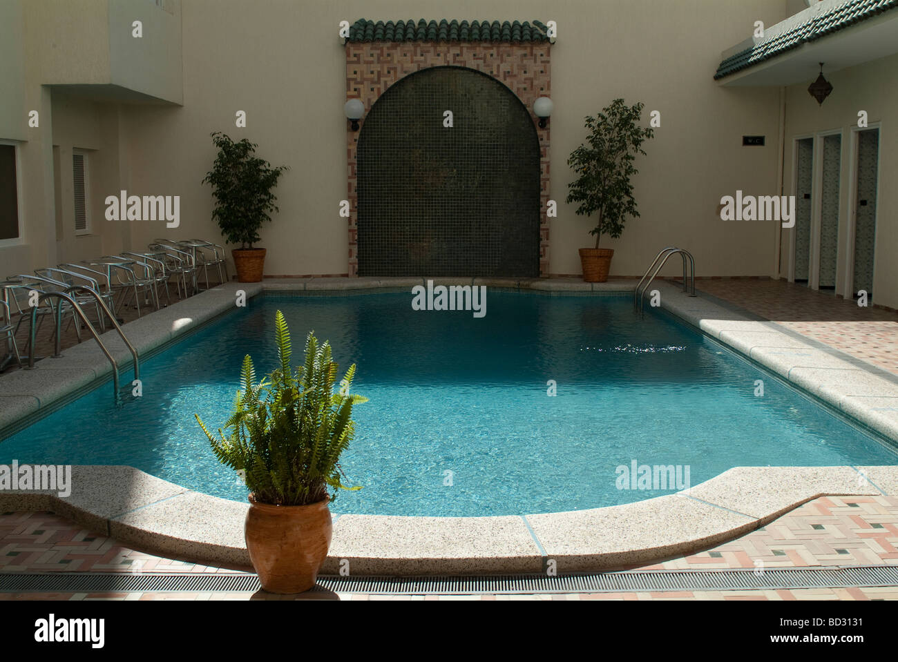 Swimming pool at the Hotel Splendid Fes Morocco Stock Photo