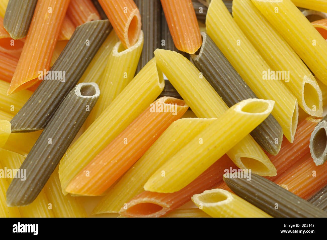 Penne, Dry Uncooked Pasta Stock Photo