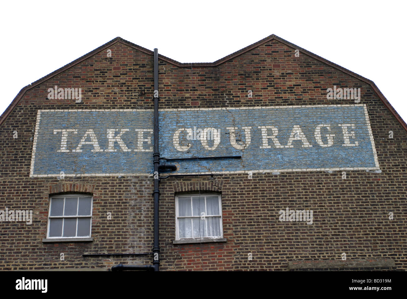 Take Courage brewery sign, Borough, London UK Stock Photo