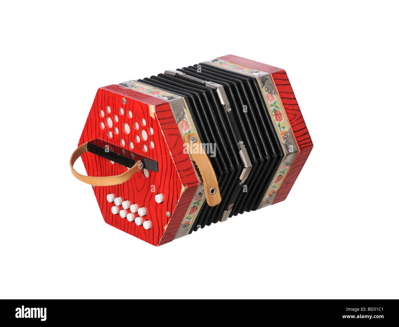 Red small accordion Stock Photo