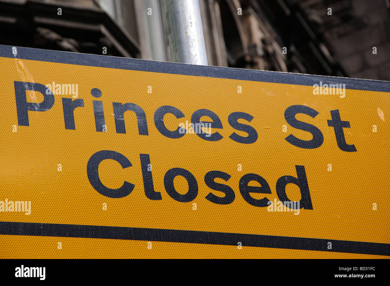 Princes Street Closed, Edinburgh, Scotland, UK. Stock Photo