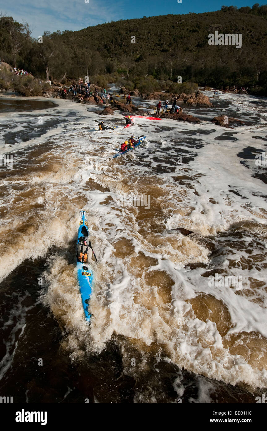 Shooting the rapids at the Avon Descent, Australia's premier white