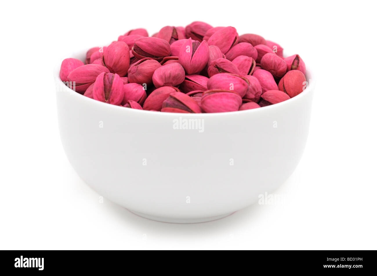 Pink Dyed Pistachios in bowl Stock Photo Alamy