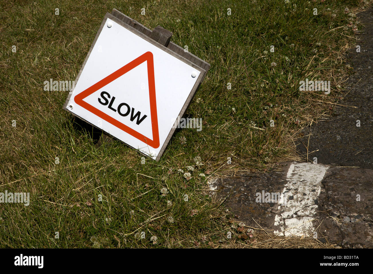 Sign on campsite at Beadnell Bay, Northumberland, Northeast England, UK Stock Photo