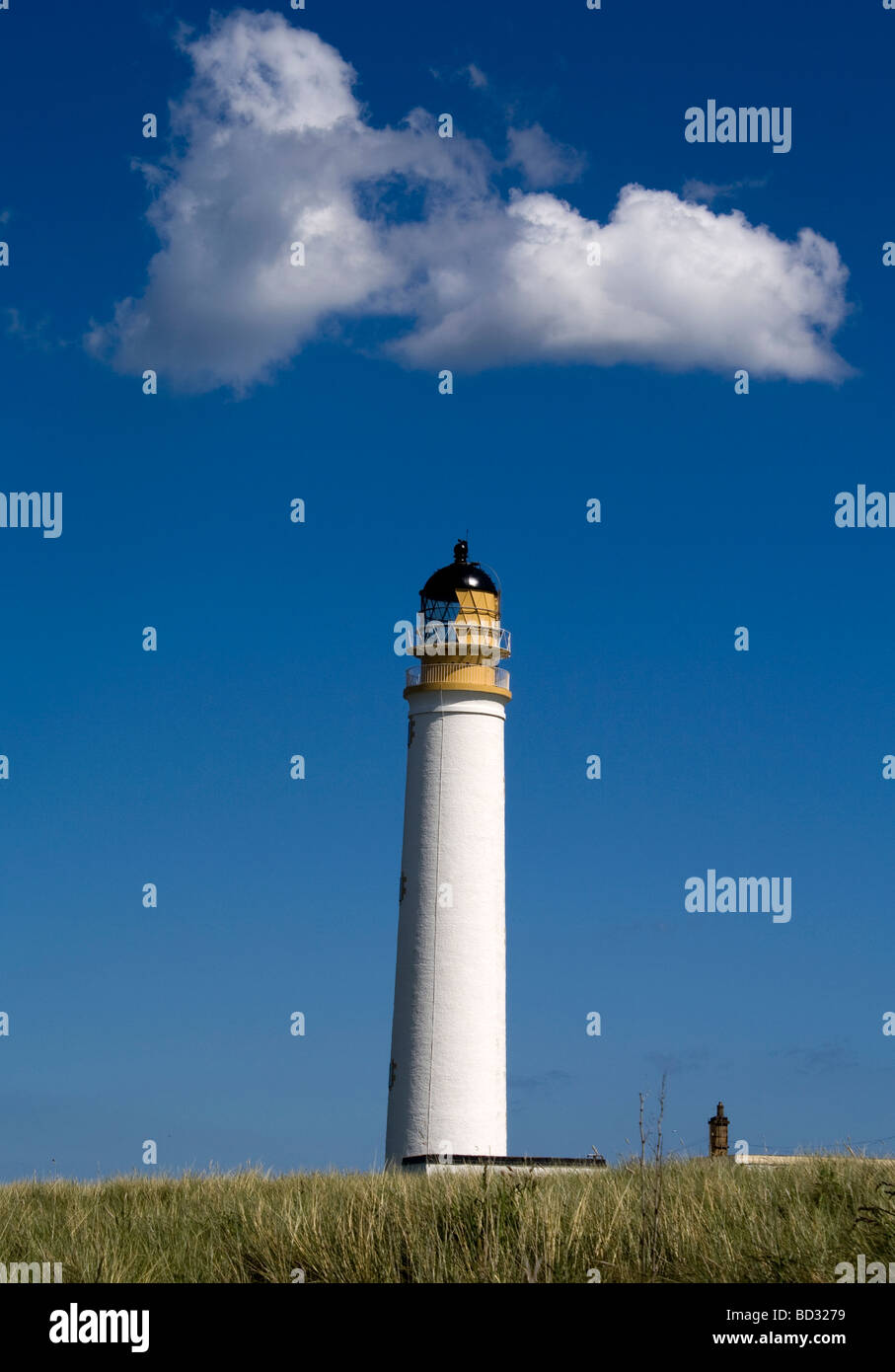 Barns Ness Lighthouse on the Firth of Forth Scotland Stock Photo