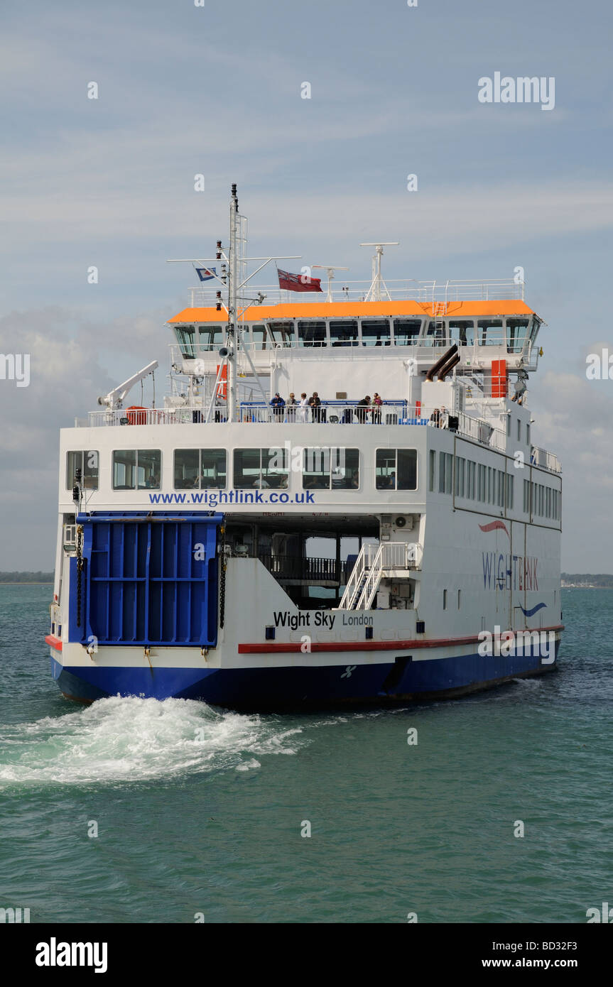 Wightlink vehicle and passenger ferry Wight Sky underway the Solent ...