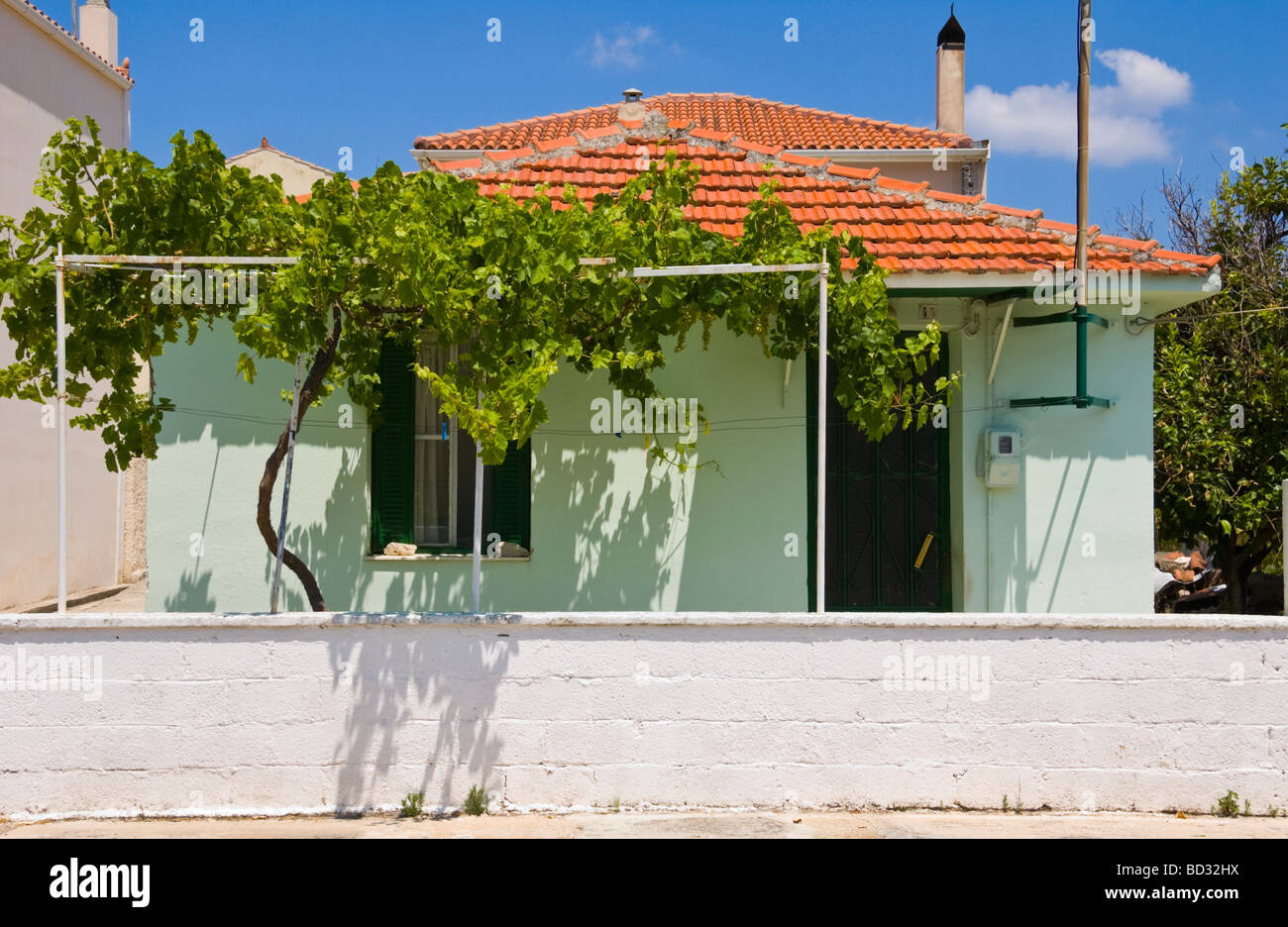 Typical single story house at Sami on the Greek island of Kefalonia