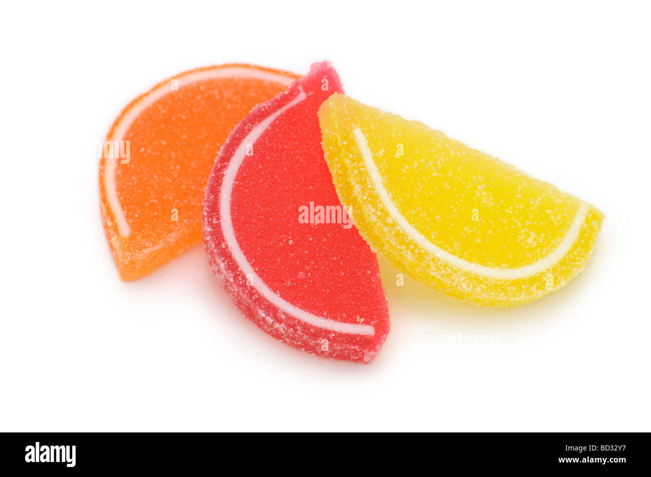 Jelly Fruit Slices, sugar coated Stock Photo