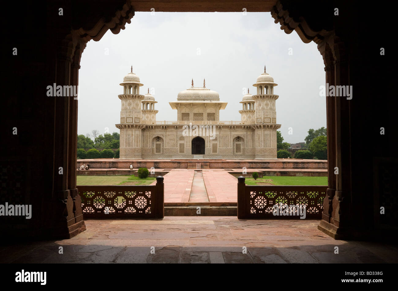 Itmad-ud-Daulah's dome Tomb mausoleum. Agra. India. Stock Photo