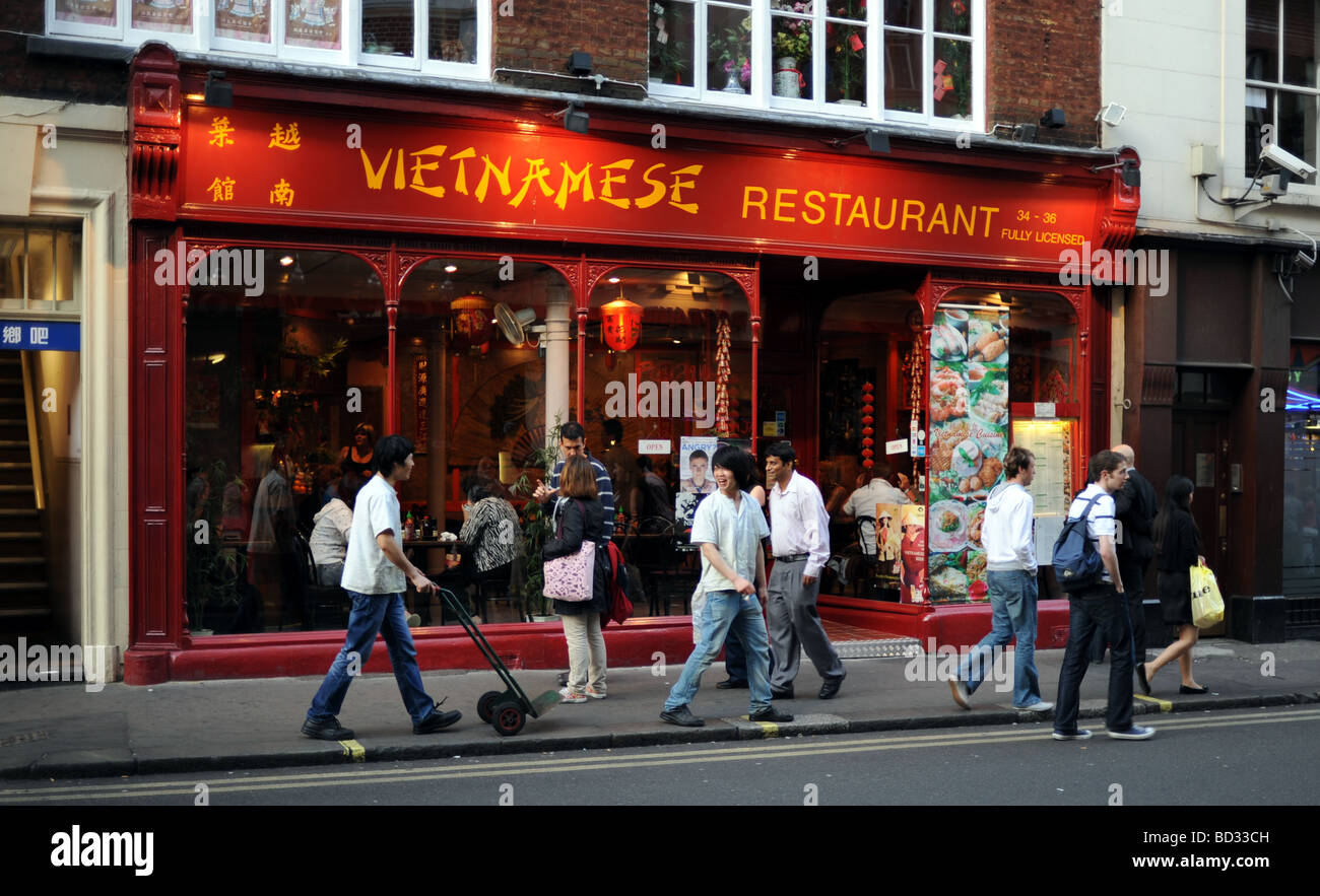 Vietnamese restaurant in the Chinatown district of London Stock Photo