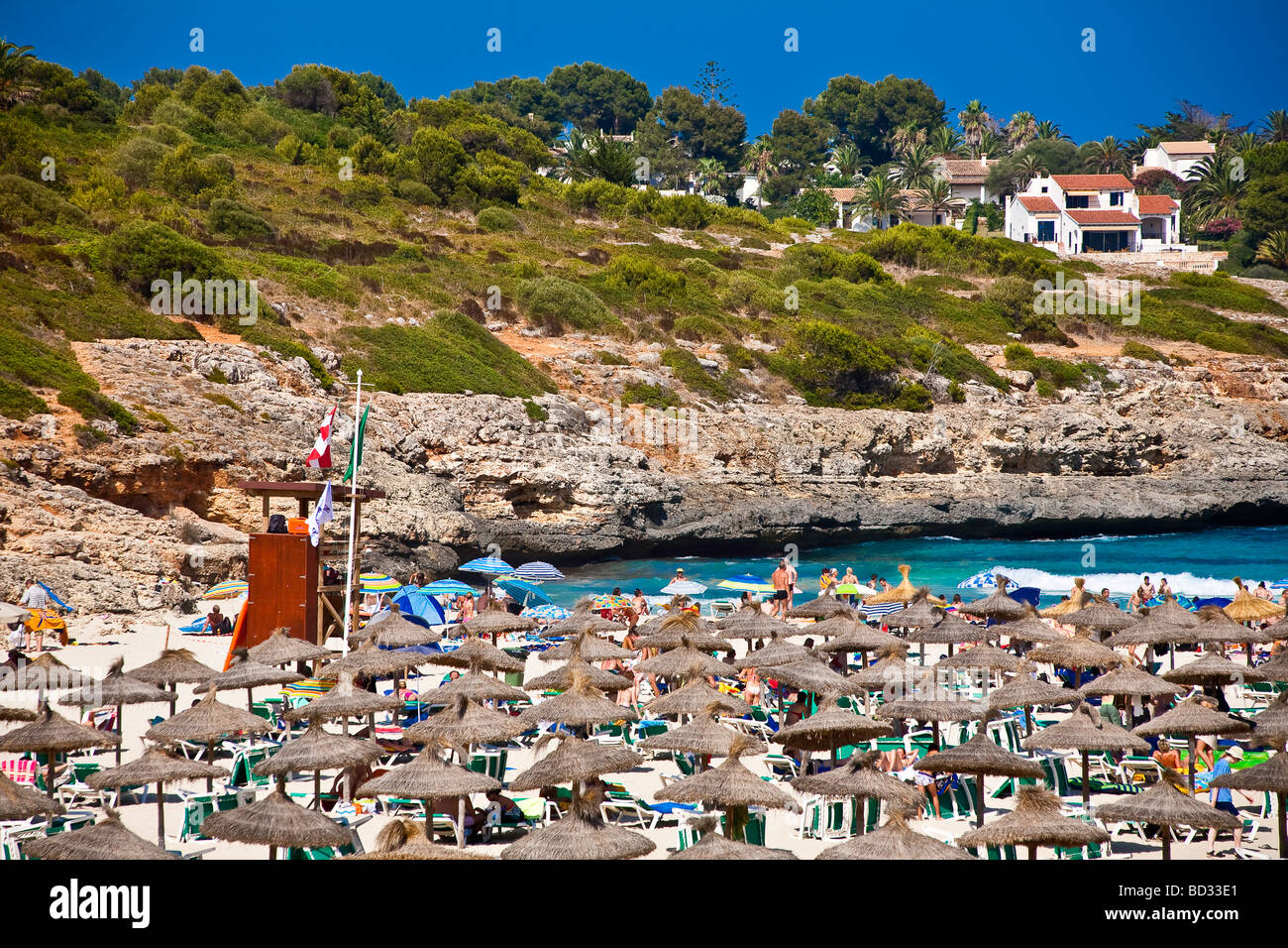 Cala Mandia Beach Majorca Balearic Islands Spain Portocristo Novo Stock Photo