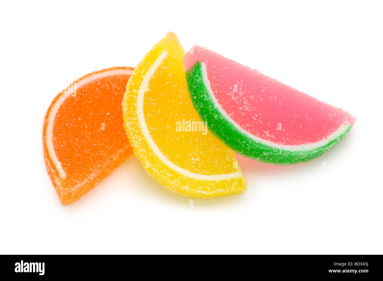 Jelly Fruit Slices, sugar coated Stock Photo