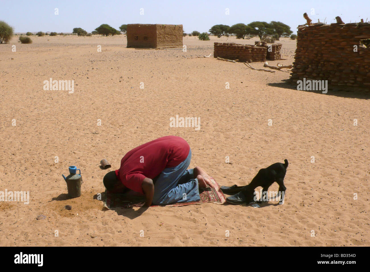 nubia sudan prayer in the western desert Stock Photo