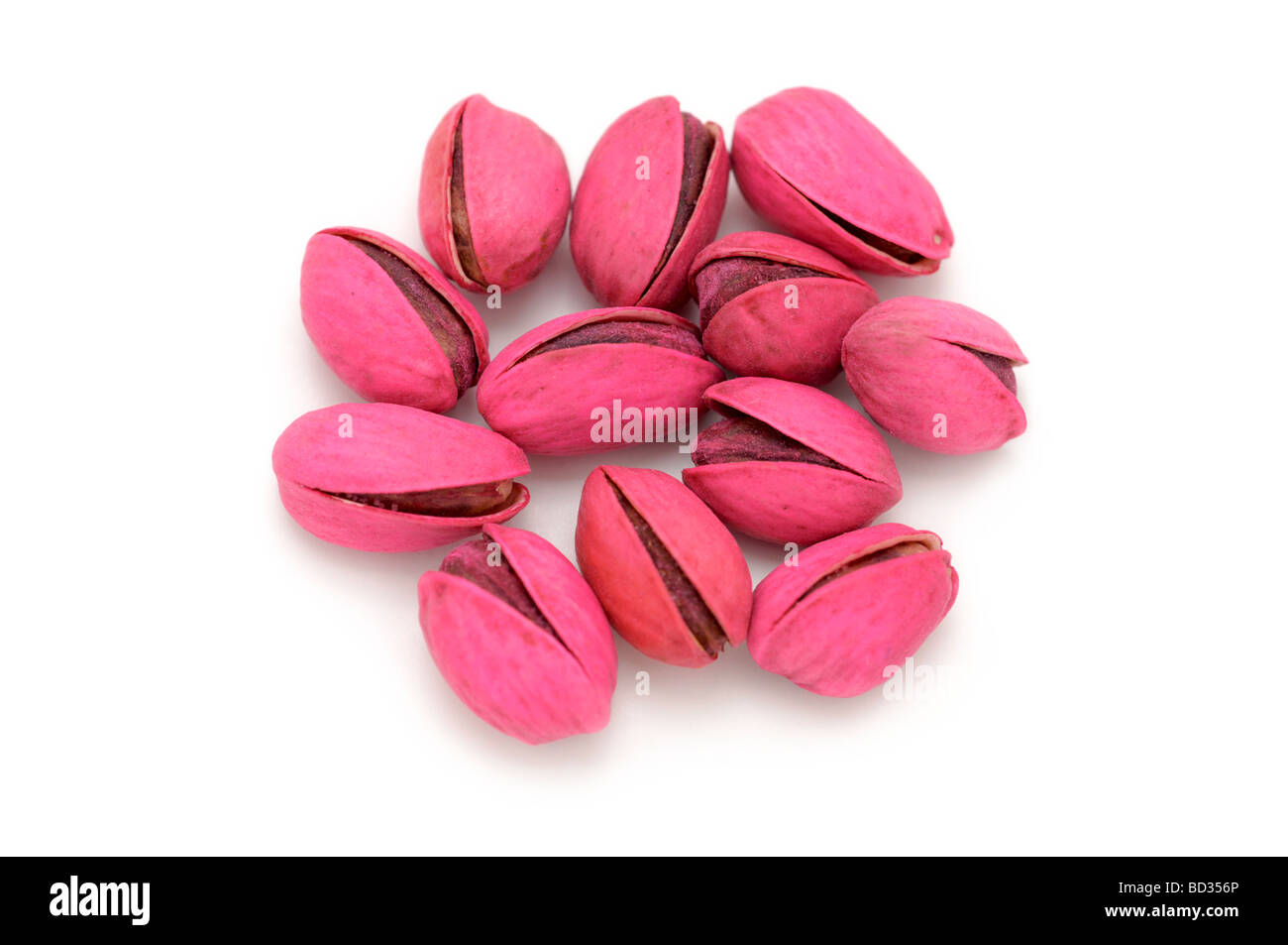 Pink Dyed Pistachio Nuts Stock Photo
