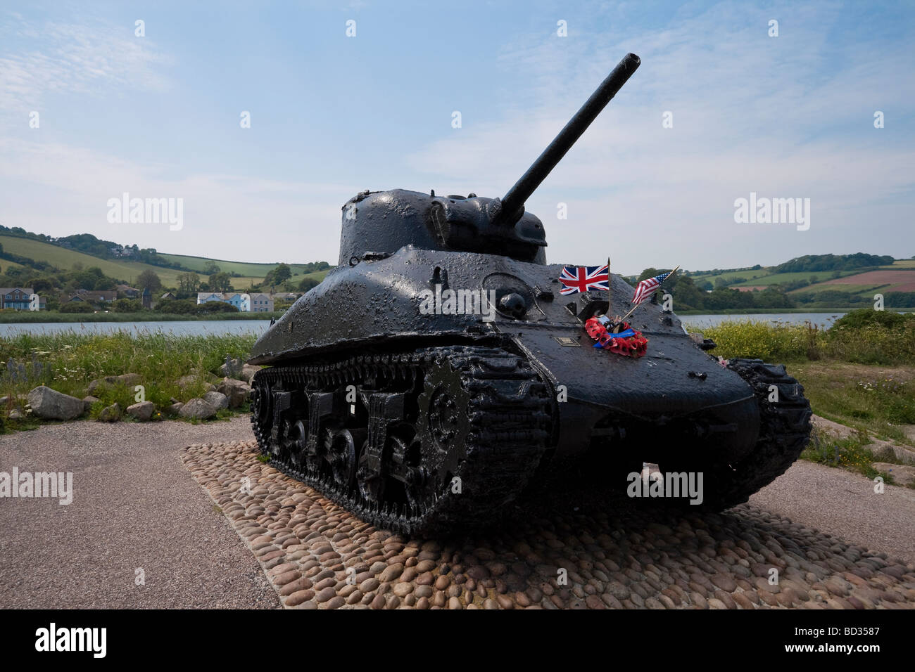 Sherman tank at Slapton sands Stock Photo Alamy