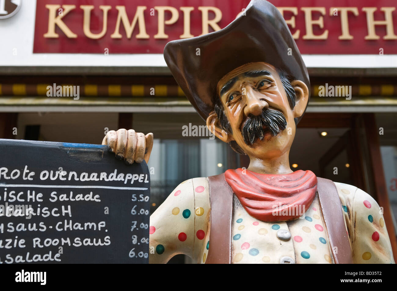 Restaurant menu Antwerp Belgium Stock Photo