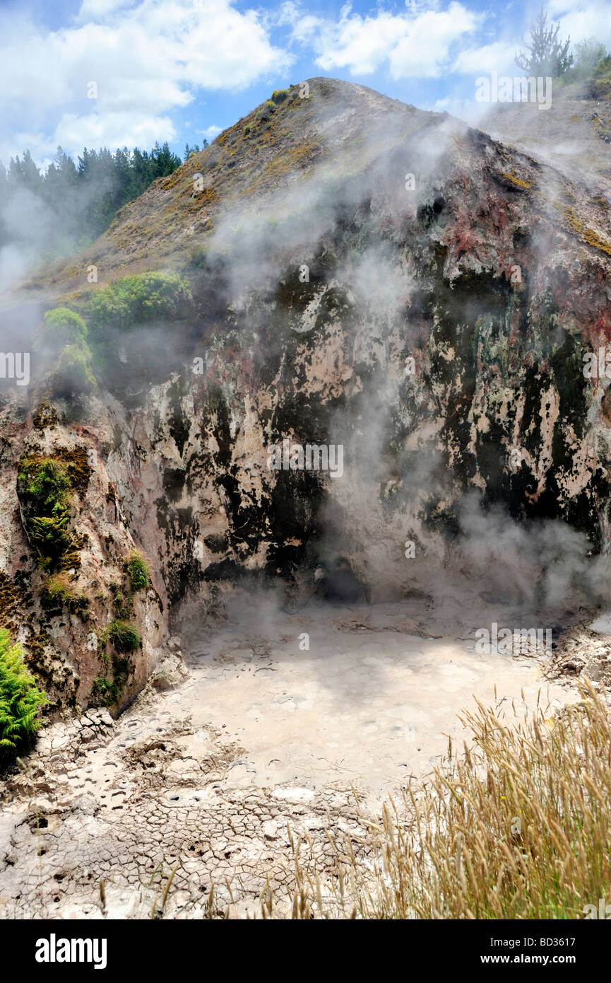 Craters of the Moon thermal area in Wairakei Tourist Park Taupo New Zealand Stock Photo