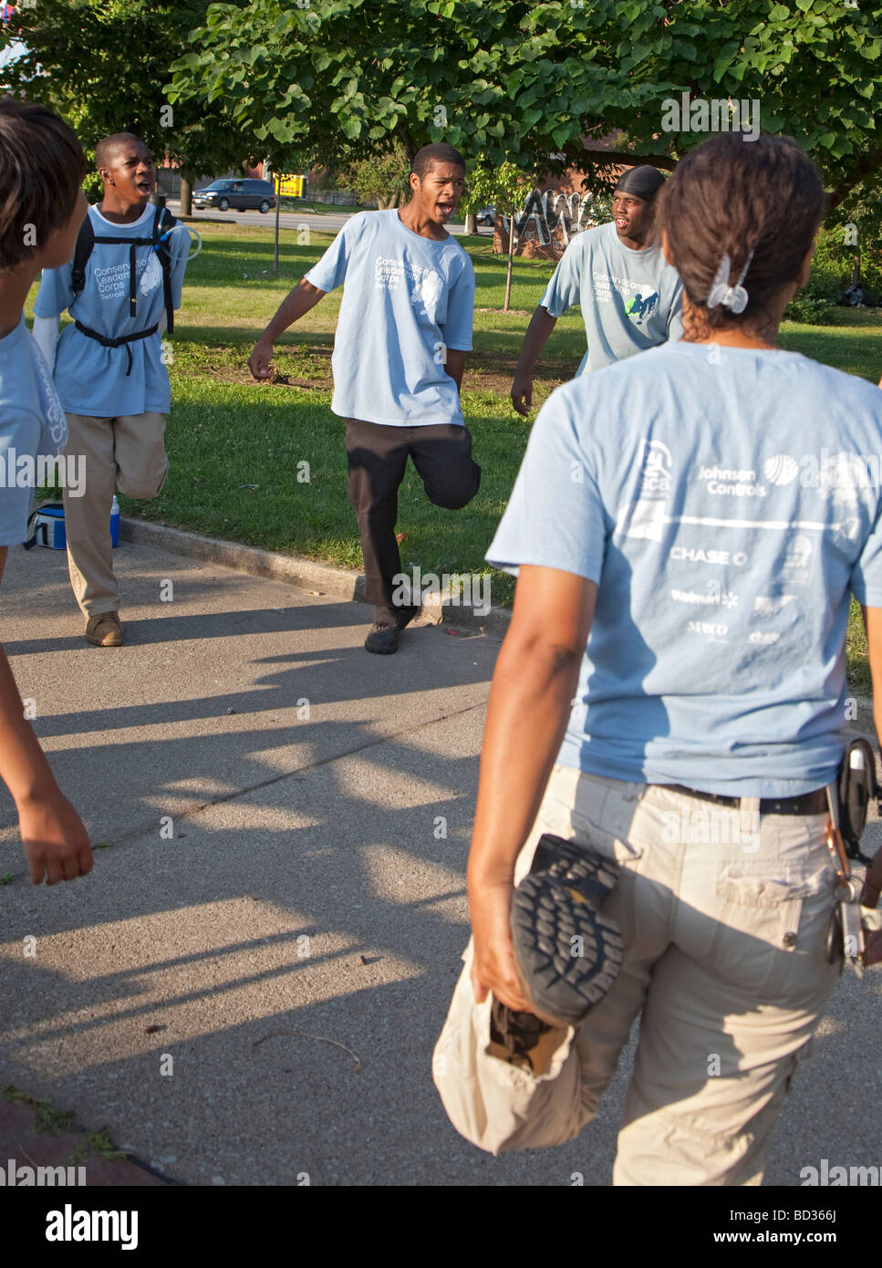 Summer conservation jobs program for high school youth in Detroit Stock Photo