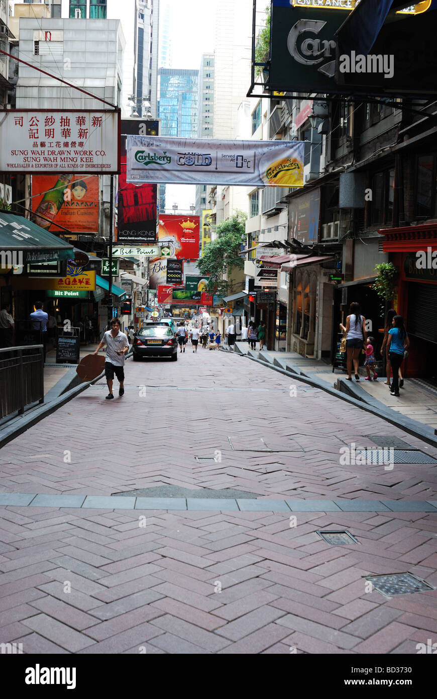 Lan Kwai Fong square in Hong Kong Stock Photo - Alamy