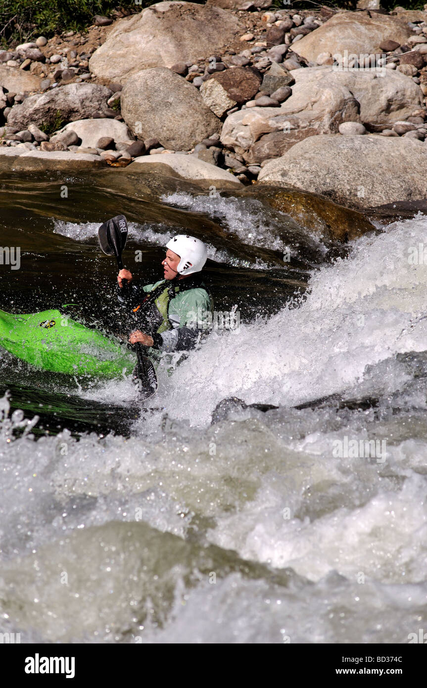 Whitewater kayaking in Boulder Canyon, Colorado Stock Photo Alamy