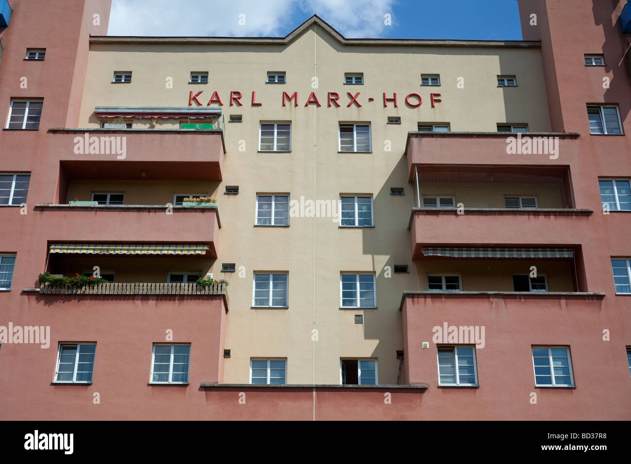 inner courtyard of Karl Marx-Hof, Vienna, Austria Stock Photo