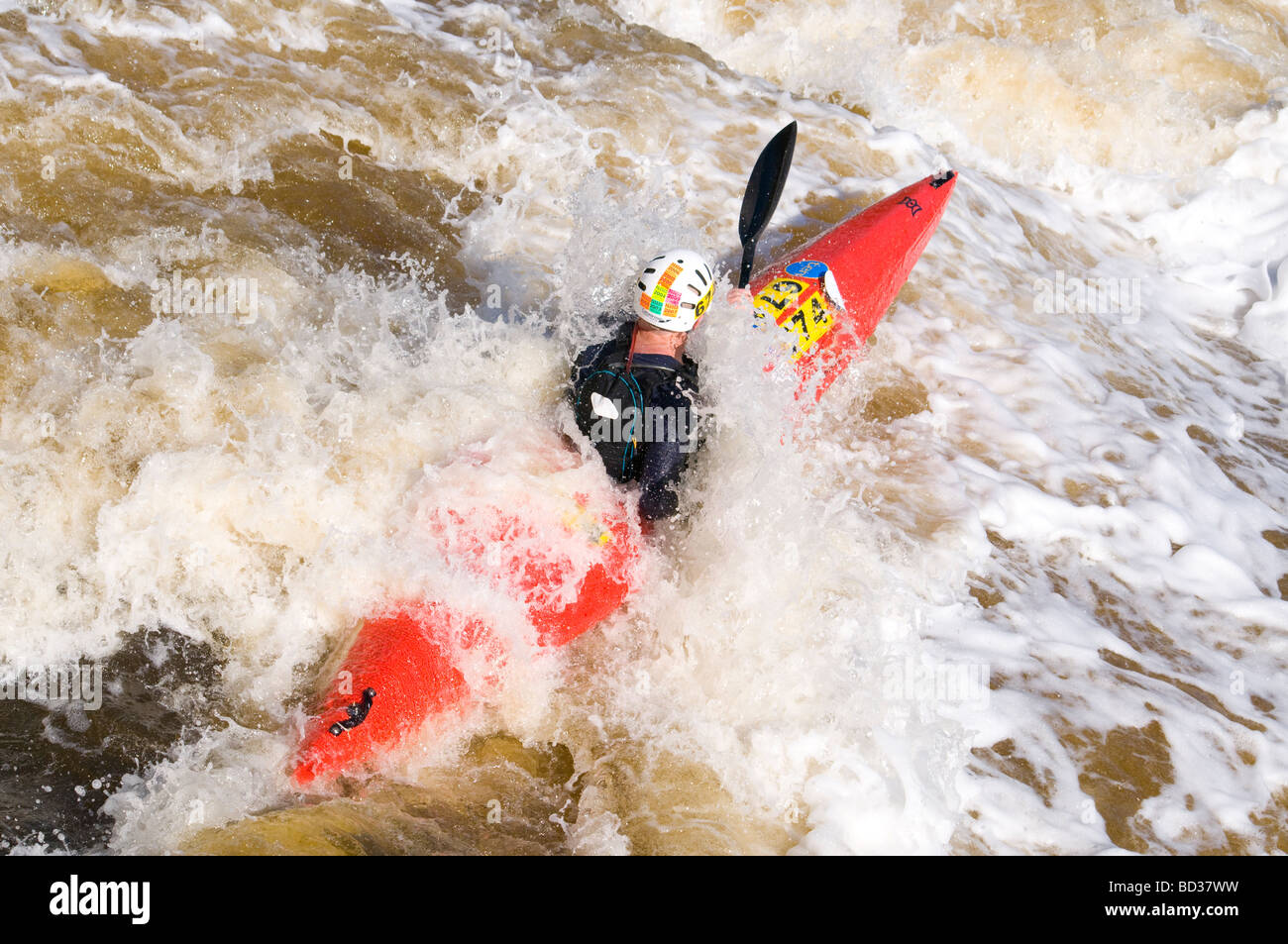 Kayaker shooting Bells Rapids in the annual West Australian whitewater
