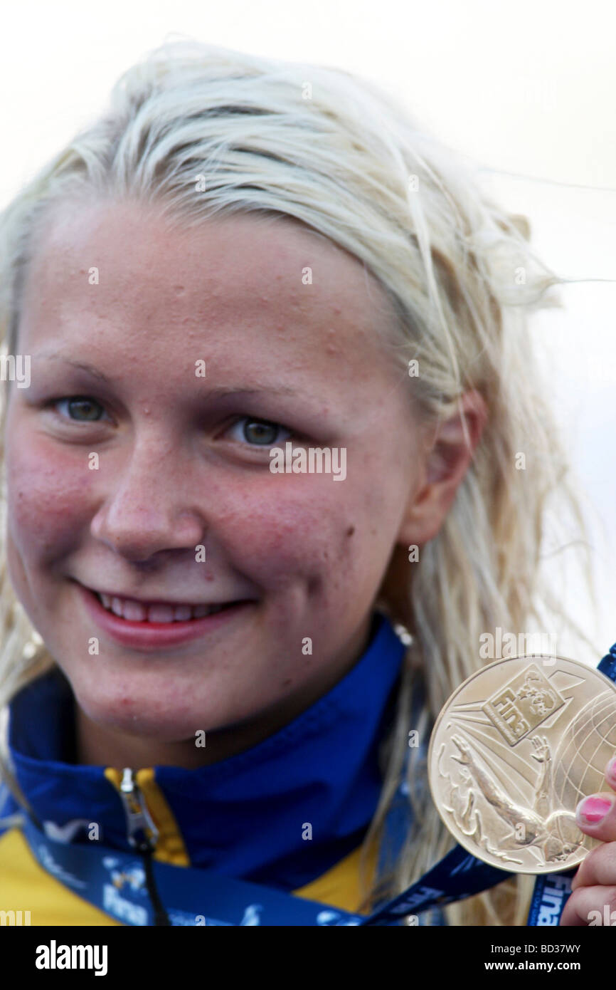 Sarah Sjostrom SWE at the 2009 FINA World Swimming Championships Rome Italy Stock Photo